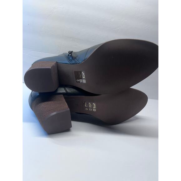 Madewell Leather Ankle Boots Black Block Heel Booties Style G8025 Made Sz 11 new - Picture 6 of 8